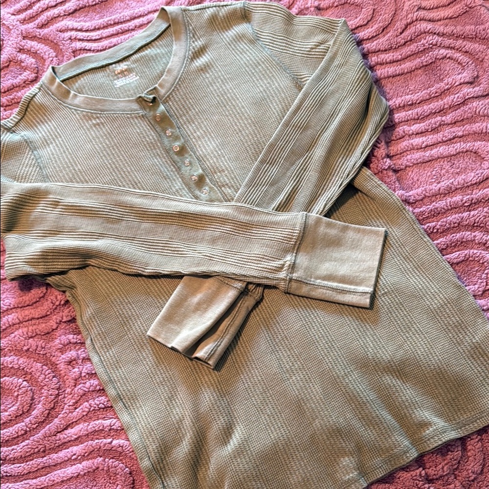 Olive Green Long Sleeve Top